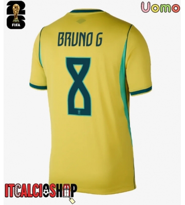 Brasile Bruno Guimaraes #8 Prima Maglia Mondiali 2026 Manica Corta Brasile Bruno Guimaraes #8 Prima Maglia Mondiali 2026 Manica Corta